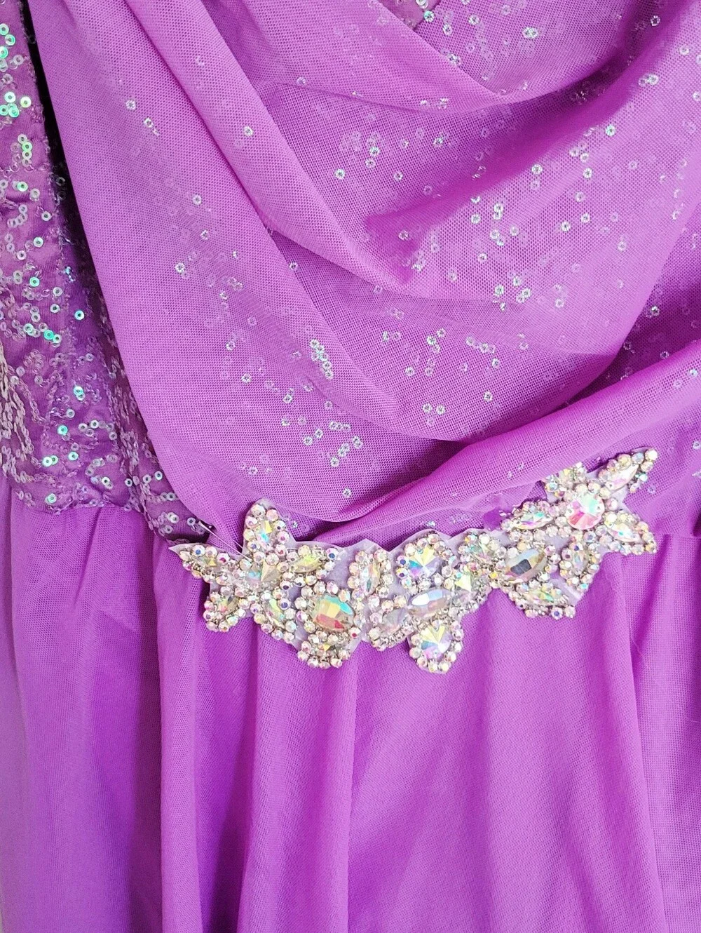 Weissman Purple Sequin Costume with Jeweled Waist.